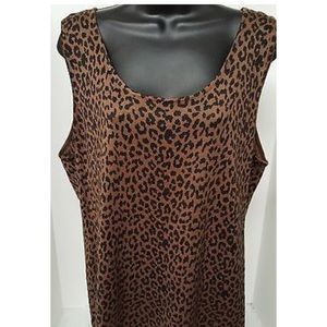 Tahari Woman's Brown/Black Leopard Print tank